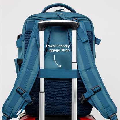 (Not Made In China) Travel Backpack Airline Approved, Carry-On Underseat, Holds 15.6 or 16 Inch Laptop, Personal Item Bag with Shoe Compartment For Men Women, Beige 30l