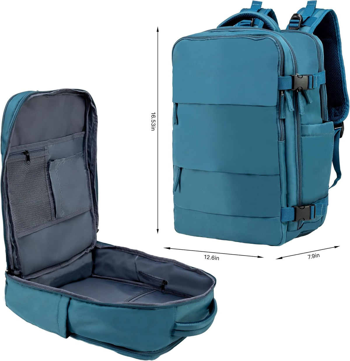 (Not Made In China) Travel Backpack Airline Approved, Carry-On Underseat, Holds 15.6 or 16 Inch Laptop, Personal Item Bag with Shoe Compartment For Men Women, Beige 30l