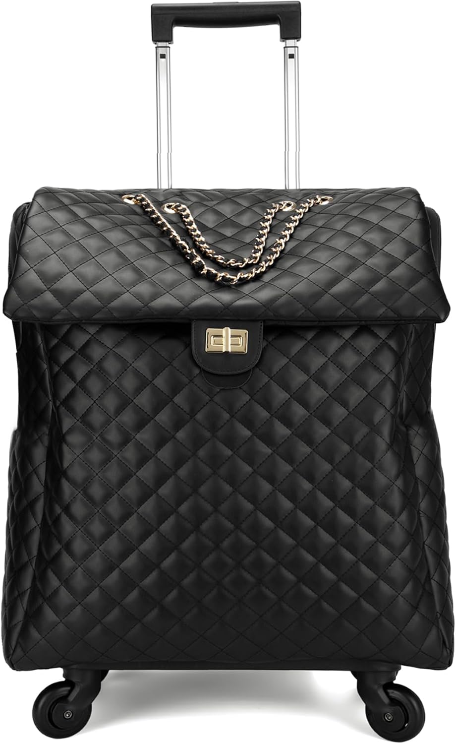 Leather Softside Underseat Carry On Luggage, Expandable Spinner | Rhombus softside finish, sturdy zipper and smooth wheels keep light clothing and work items close on short trips