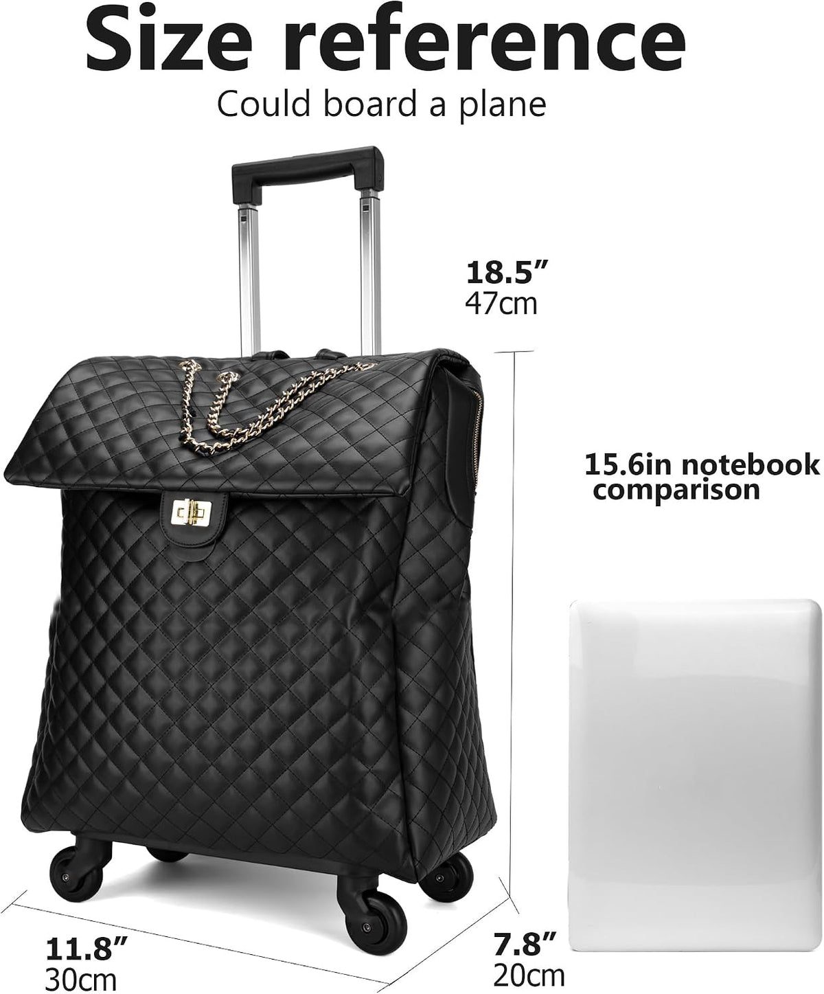 Leather Softside Underseat Carry On Luggage, Expandable Spinner | Rhombus softside finish, sturdy zipper and smooth wheels keep light clothing and work items close on short trips