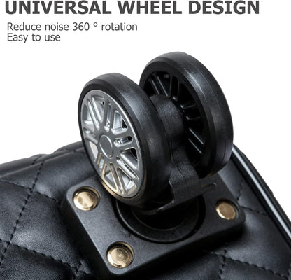 Leather Softside Underseat Carry On Luggage, Expandable Spinner | Rhombus softside finish, sturdy zipper and smooth wheels keep light clothing and work items close on short trips