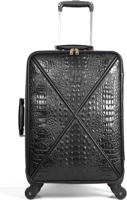 Leather Softside Underseat Carry On Luggage, Expandable Spinner | Rhombus softside finish, sturdy zipper and smooth wheels keep light clothing and work items close on short trips