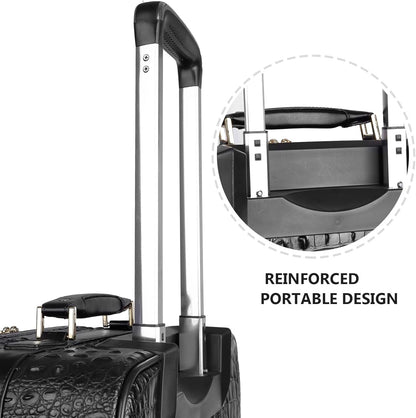 Leather Softside Underseat Carry On Luggage, Expandable Spinner | Rhombus softside finish, sturdy zipper and smooth wheels keep light clothing and work items close on short trips