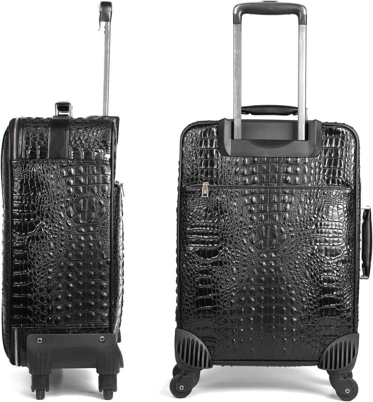 Leather Softside Underseat Carry On Luggage, Expandable Spinner | Rhombus softside finish, sturdy zipper and smooth wheels keep light clothing and work items close on short trips