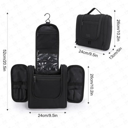 Hanging Toiletry bag & Makeup Bag for Travel, Water-Resistant Organizer Toiletries Bag with Separate Compartments, Travel Essentials Kit (Gray)