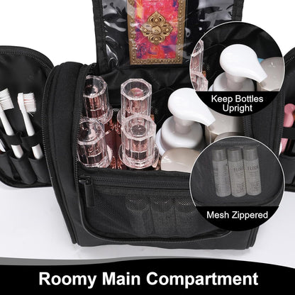 Hanging Toiletry bag & Makeup Bag for Travel, Water-Resistant Organizer Toiletries Bag with Separate Compartments, Travel Essentials Kit (Gray)