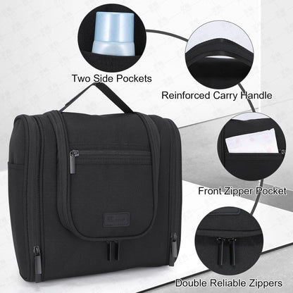 Hanging Toiletry bag & Makeup Bag for Travel, Water-Resistant Organizer Toiletries Bag with Separate Compartments, Travel Essentials Kit (Gray)
