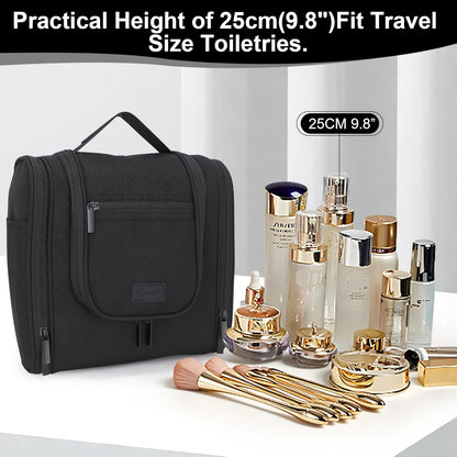 Hanging Toiletry bag & Makeup Bag for Travel, Water-Resistant Organizer Toiletries Bag with Separate Compartments, Travel Essentials Kit (Gray)