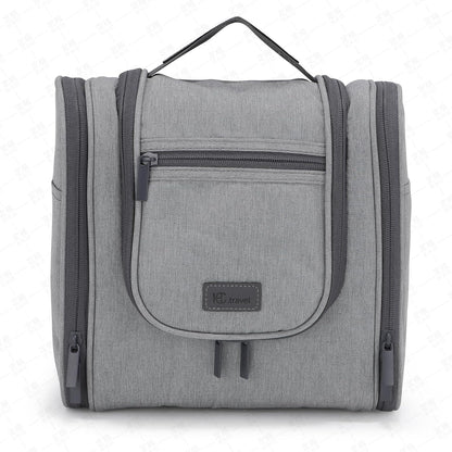Hanging Toiletry bag & Makeup Bag for Travel, Water-Resistant Organizer Toiletries Bag with Separate Compartments, Travel Essentials Kit (Gray)
