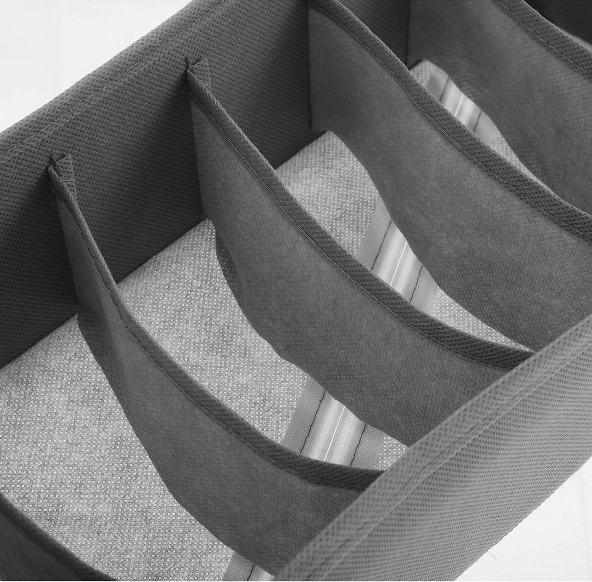 3pcs Foldable Fabric Underwear Drawer Organizer Boxes with 6 Compartments Each, Collapsible Clothing Storage Bins for Socks, Belts, and Ties, for Bedroom and Closet Organization