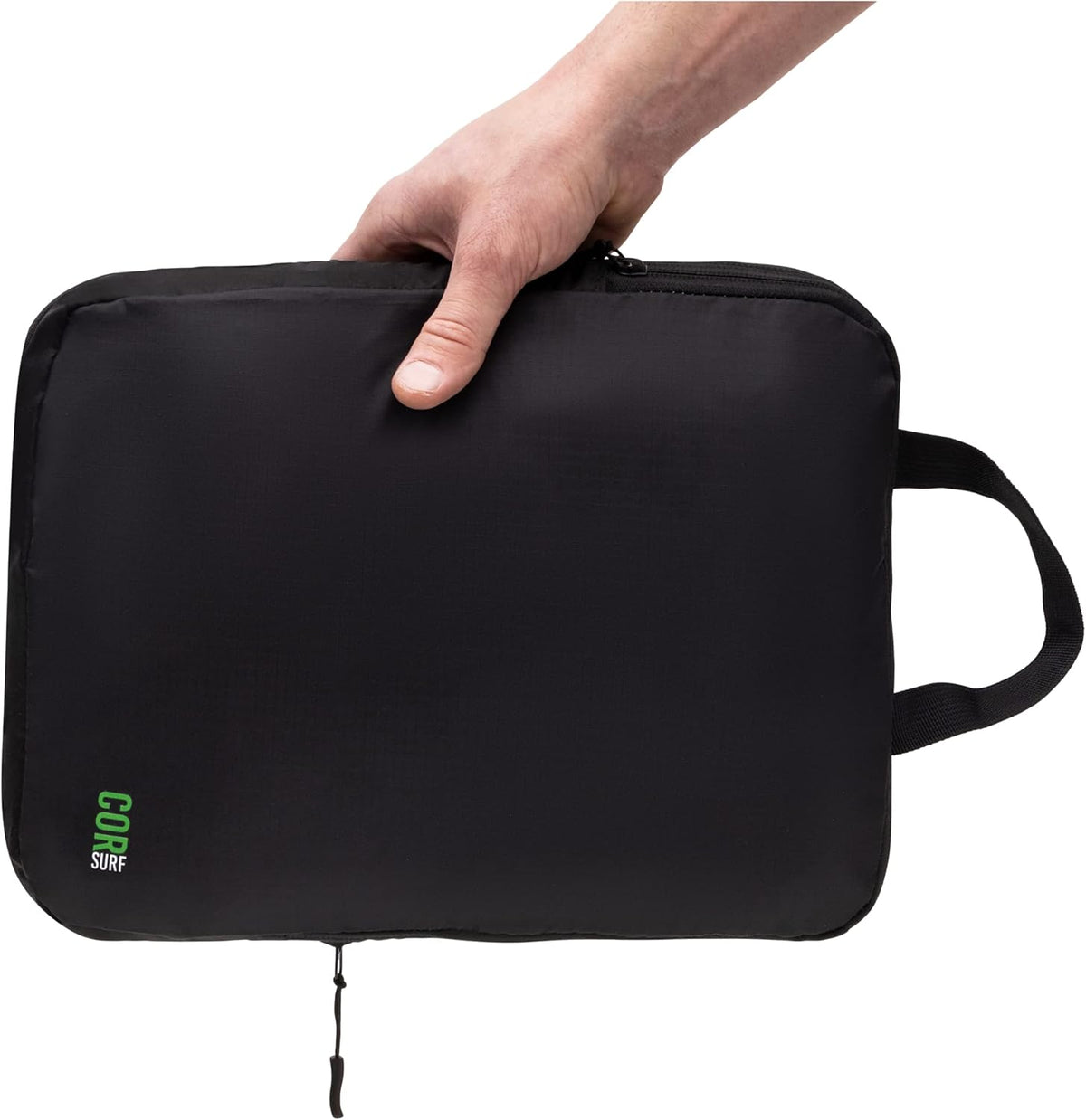 Compression Packing Cubes Travel Organizers plus Laundry or Shoe Bag with YKK Zippers (Black)