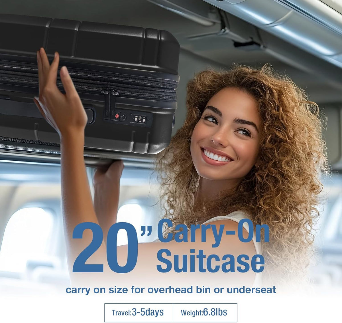 Carry On Luggage 22x14x9 Airline Approved,Hardshell Carry On Suitcase with Tsa Lock,Small Suitcases with Wheels,Travel Luggage for Men Women,Expandable Carry-On 20 Inch,Beige