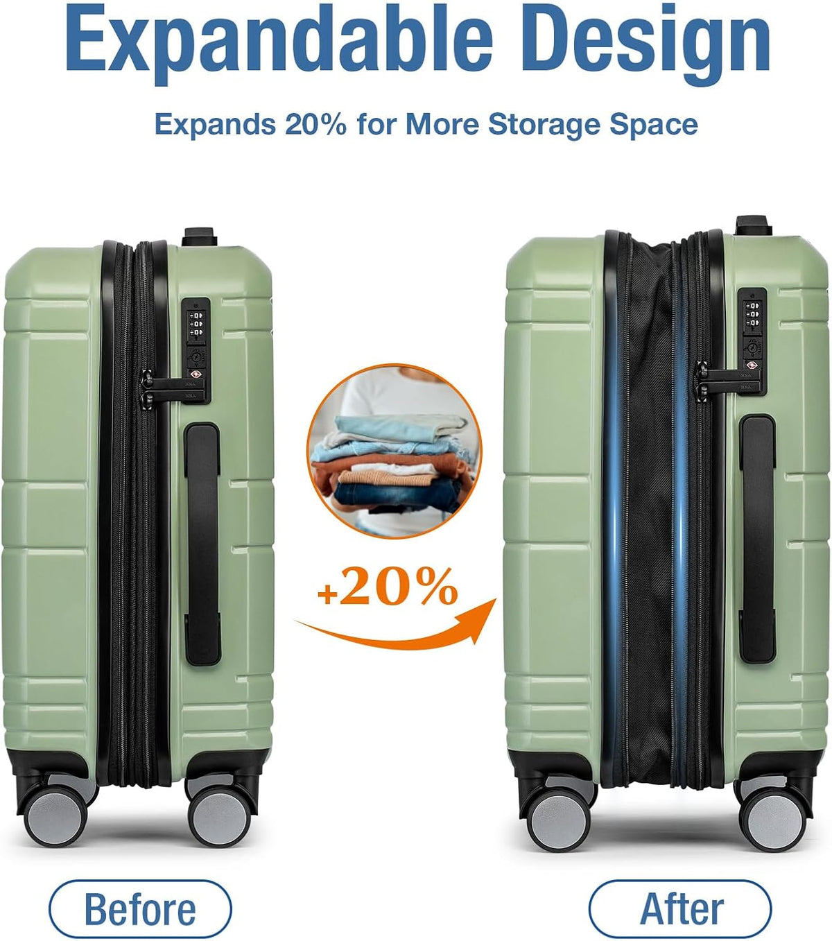 Carry On Luggage 22x14x9 Airline Approved,Hardshell Carry On Suitcase with Tsa Lock,Small Suitcases with Wheels,Travel Luggage for Men Women,Expandable Carry-On 20 Inch,Beige