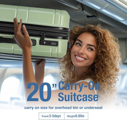 Carry On Luggage 22x14x9 Airline Approved,Hardshell Carry On Suitcase with Tsa Lock,Small Suitcases with Wheels,Travel Luggage for Men Women,Expandable Carry-On 20 Inch,Beige