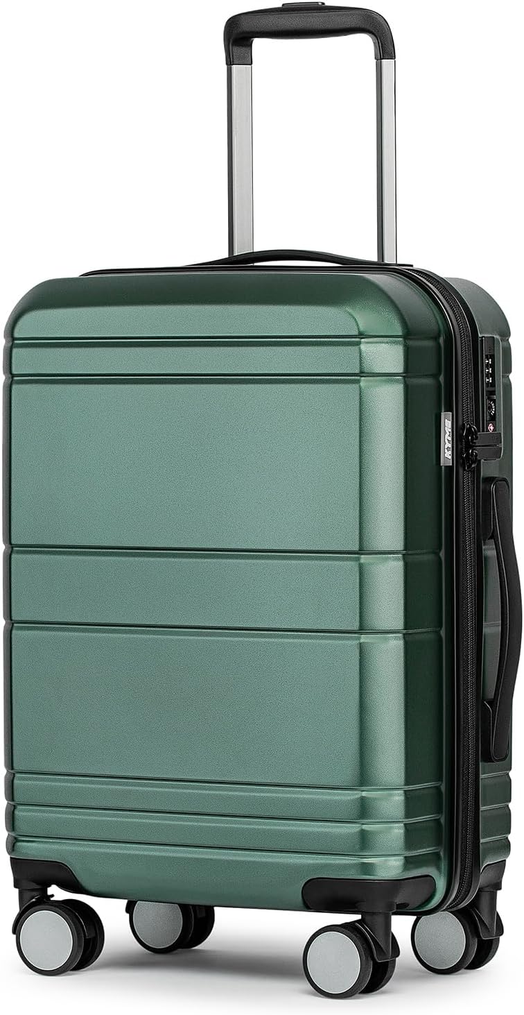 Carry On Luggage 22x14x9 Airline Approved,Hardshell Carry On Suitcase with Tsa Lock,Small Suitcases with Wheels,Travel Luggage for Men Women,Expandable Carry-On 20 Inch,Beige