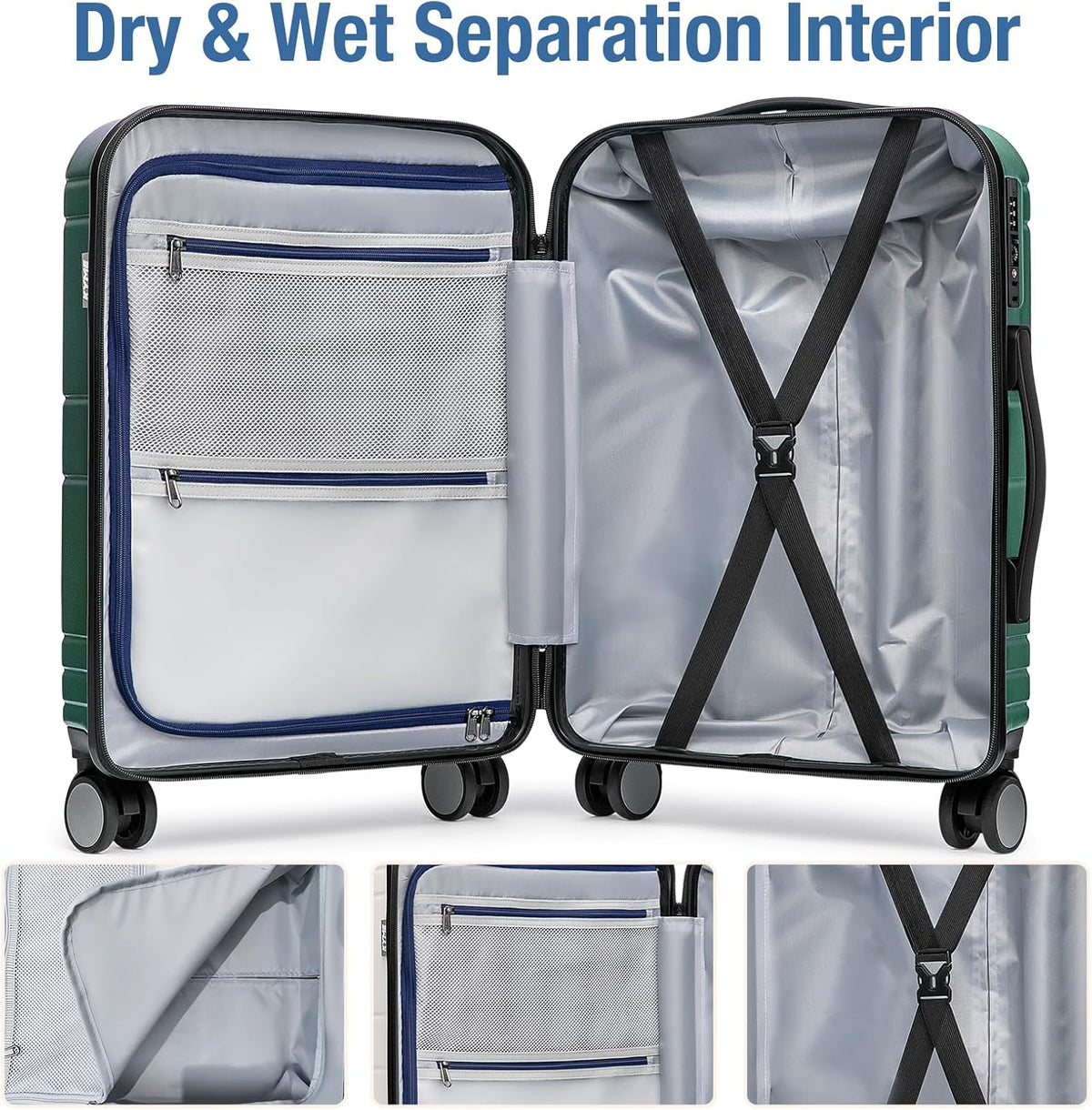 Carry On Luggage 22x14x9 Airline Approved,Hardshell Carry On Suitcase with Tsa Lock,Small Suitcases with Wheels,Travel Luggage for Men Women,Expandable Carry-On 20 Inch,Beige