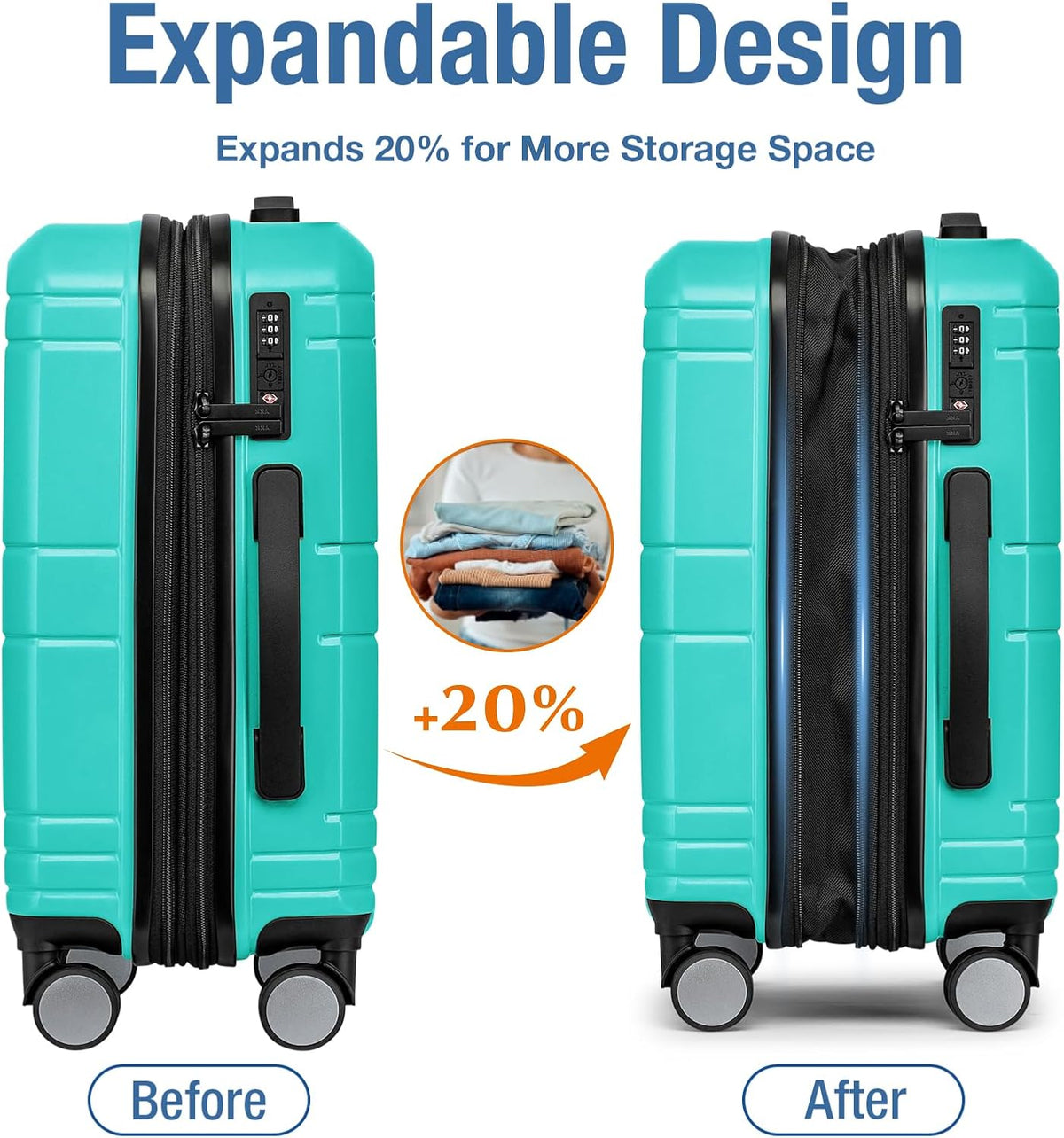 Carry On Luggage 22x14x9 Airline Approved,Hardshell Carry On Suitcase with Tsa Lock,Small Suitcases with Wheels,Travel Luggage for Men Women,Expandable Carry-On 20 Inch,Beige