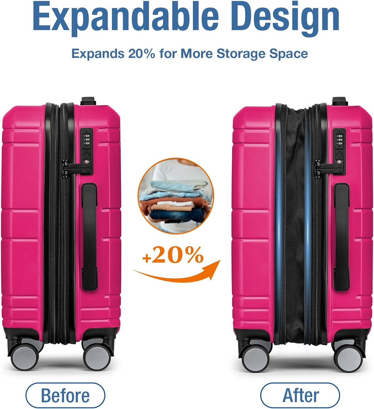 Carry On Luggage 22x14x9 Airline Approved,Hardshell Carry On Suitcase with Tsa Lock,Small Suitcases with Wheels,Travel Luggage for Men Women,Expandable Carry-On 20 Inch,Beige