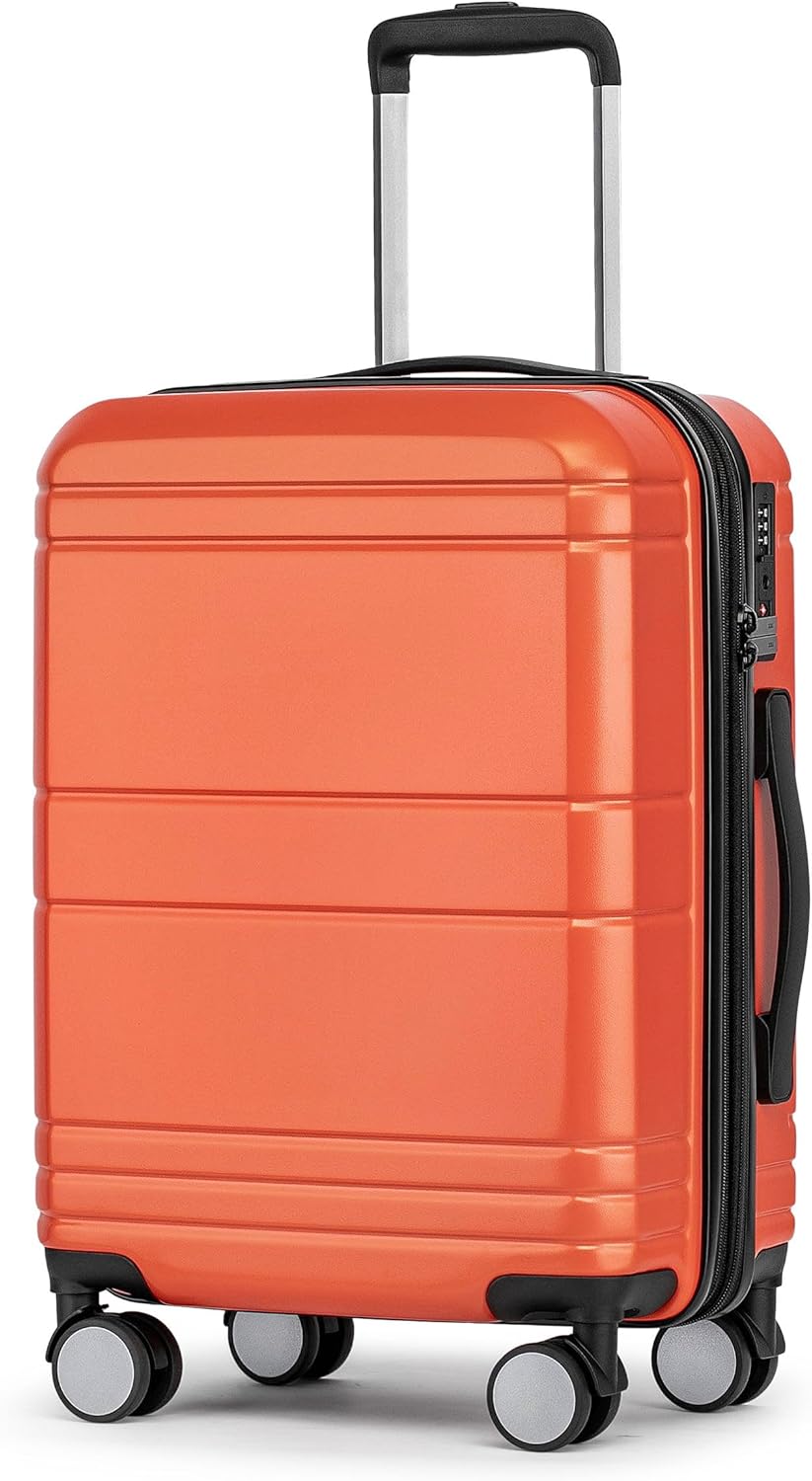 Carry On Luggage 22x14x9 Airline Approved,Hardshell Carry On Suitcase with Tsa Lock,Small Suitcases with Wheels,Travel Luggage for Men Women,Expandable Carry-On 20 Inch,Beige