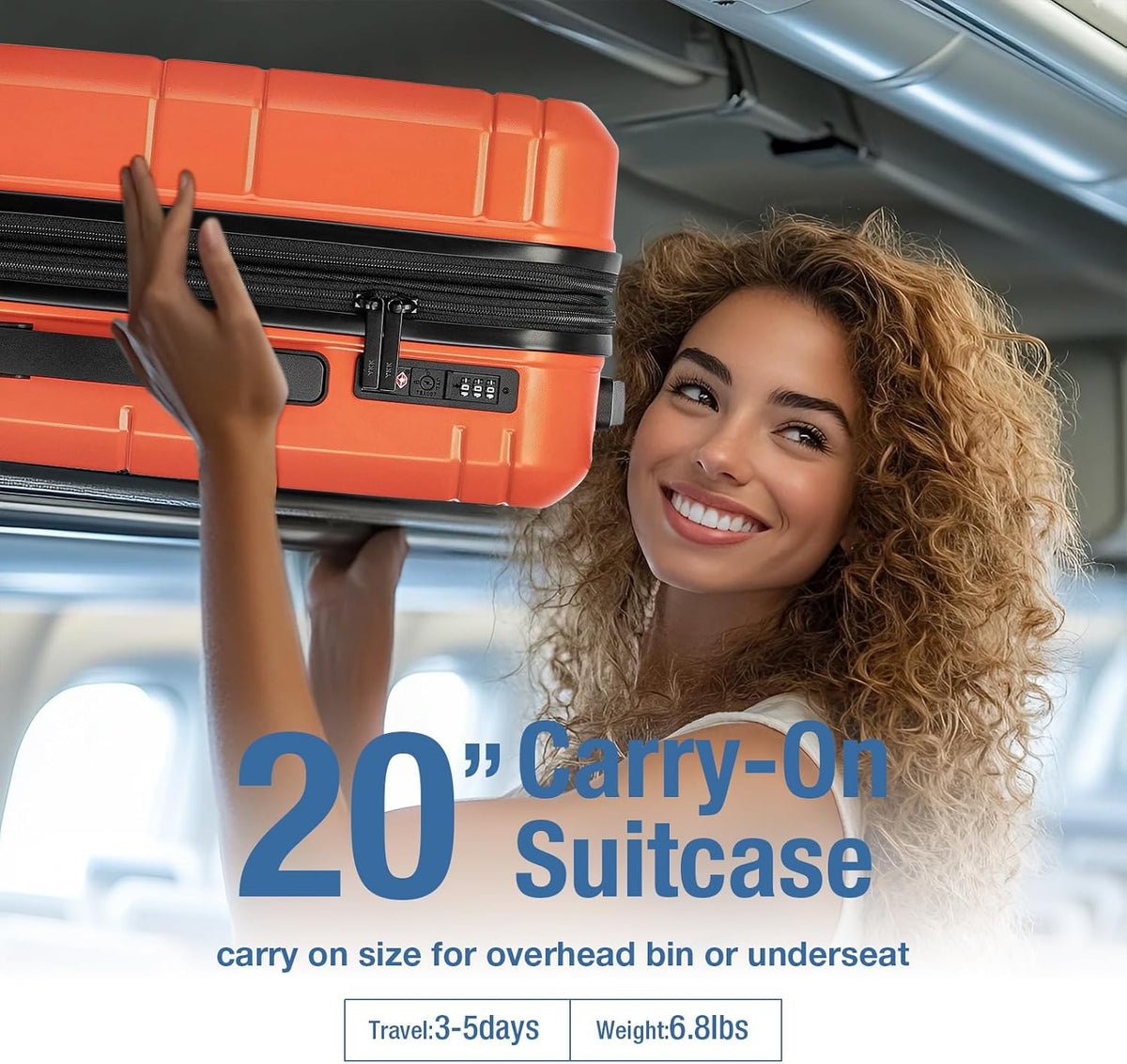 Carry On Luggage 22x14x9 Airline Approved,Hardshell Carry On Suitcase with Tsa Lock,Small Suitcases with Wheels,Travel Luggage for Men Women,Expandable Carry-On 20 Inch,Beige