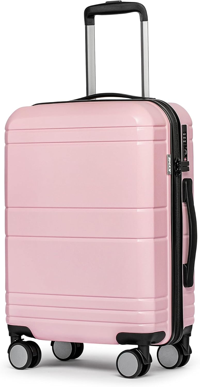 Carry On Luggage 22x14x9 Airline Approved,Hardshell Carry On Suitcase with Tsa Lock,Small Suitcases with Wheels,Travel Luggage for Men Women,Expandable Carry-On 20 Inch,Beige