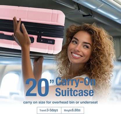 Carry On Luggage 22x14x9 Airline Approved,Hardshell Carry On Suitcase with Tsa Lock,Small Suitcases with Wheels,Travel Luggage for Men Women,Expandable Carry-On 20 Inch,Beige