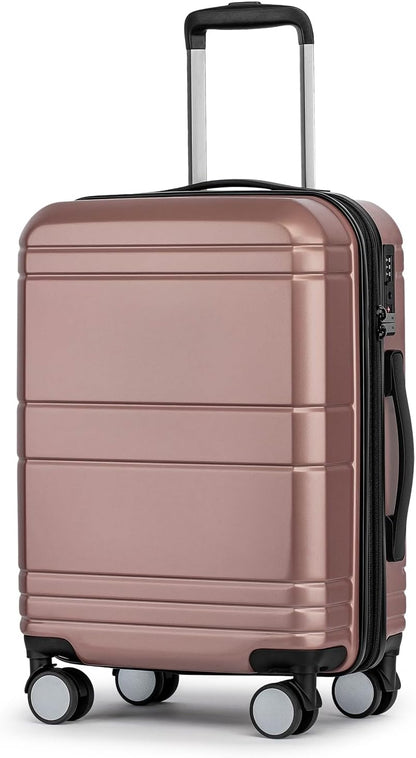 Carry On Luggage 22x14x9 Airline Approved,Hardshell Carry On Suitcase with Tsa Lock,Small Suitcases with Wheels,Travel Luggage for Men Women,Expandable Carry-On 20 Inch,Beige