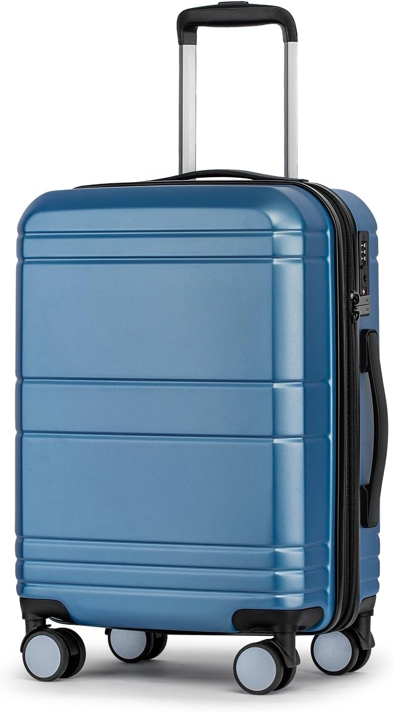 Carry On Luggage 22x14x9 Airline Approved,Hardshell Carry On Suitcase with Tsa Lock,Small Suitcases with Wheels,Travel Luggage for Men Women,Expandable Carry-On 20 Inch,Beige