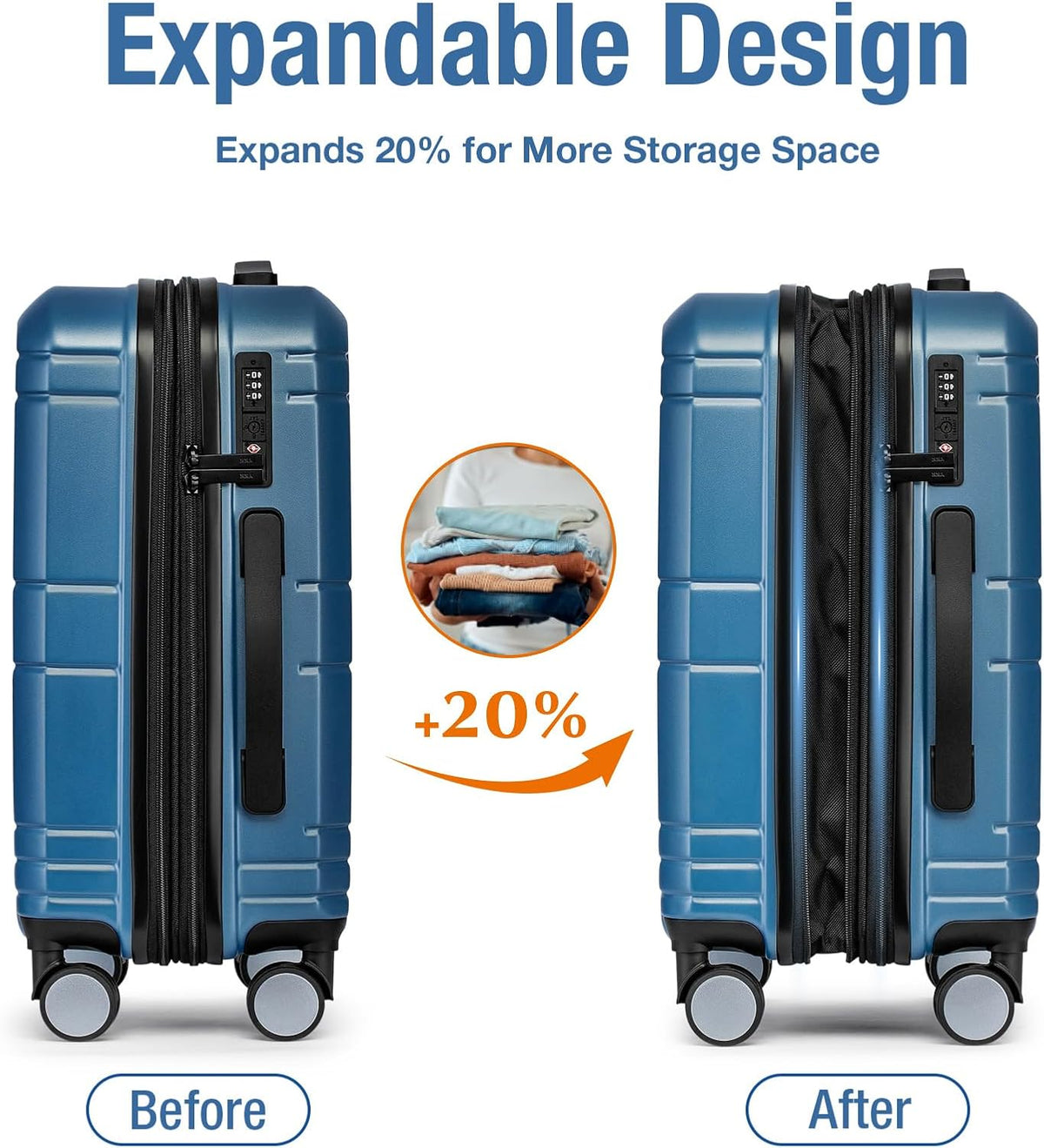 Carry On Luggage 22x14x9 Airline Approved,Hardshell Carry On Suitcase with Tsa Lock,Small Suitcases with Wheels,Travel Luggage for Men Women,Expandable Carry-On 20 Inch,Beige