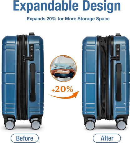 Carry On Luggage 22x14x9 Airline Approved,Hardshell Carry On Suitcase with Tsa Lock,Small Suitcases with Wheels,Travel Luggage for Men Women,Expandable Carry-On 20 Inch,Beige