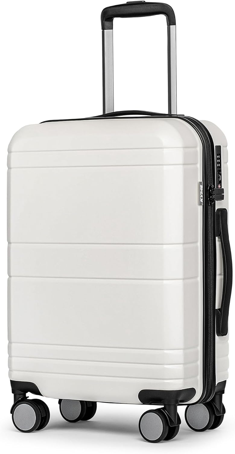 Carry On Luggage 22x14x9 Airline Approved,Hardshell Carry On Suitcase with Tsa Lock,Small Suitcases with Wheels,Travel Luggage for Men Women,Expandable Carry-On 20 Inch,Beige