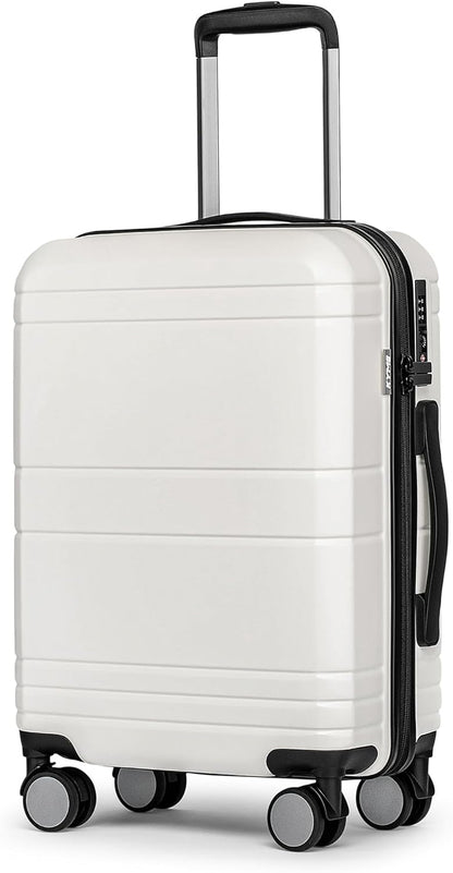 Carry On Luggage 22x14x9 Airline Approved,Hardshell Carry On Suitcase with Tsa Lock,Small Suitcases with Wheels,Travel Luggage for Men Women,Expandable Carry-On 20 Inch,Beige