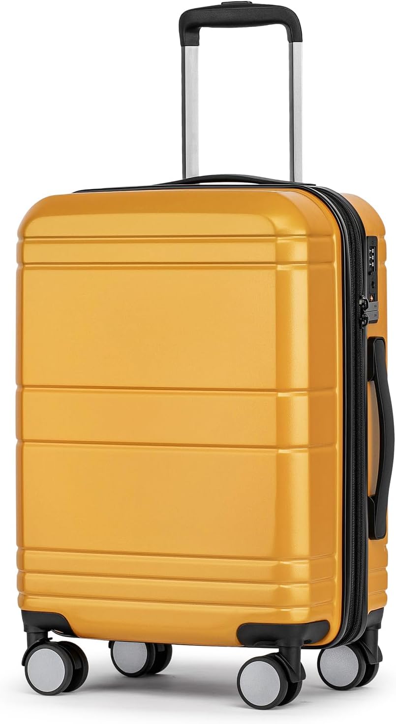 Carry On Luggage 22x14x9 Airline Approved,Hardshell Carry On Suitcase with Tsa Lock,Small Suitcases with Wheels,Travel Luggage for Men Women,Expandable Carry-On 20 Inch,Beige