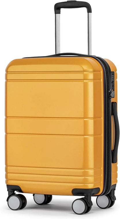 Carry On Luggage 22x14x9 Airline Approved,Hardshell Carry On Suitcase with Tsa Lock,Small Suitcases with Wheels,Travel Luggage for Men Women,Expandable Carry-On 20 Inch,Beige