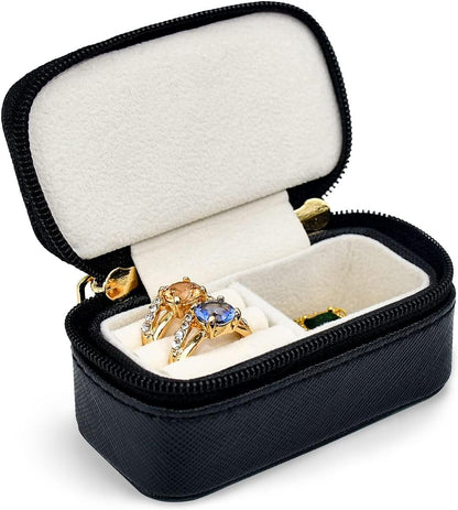 Small Travel Jewelry Organizers Box for Women with PU Leather Portable | Mini Jewelry Case with Compartments for Necklace Rings Earrings,Luxury Giftable Boxes Gifts