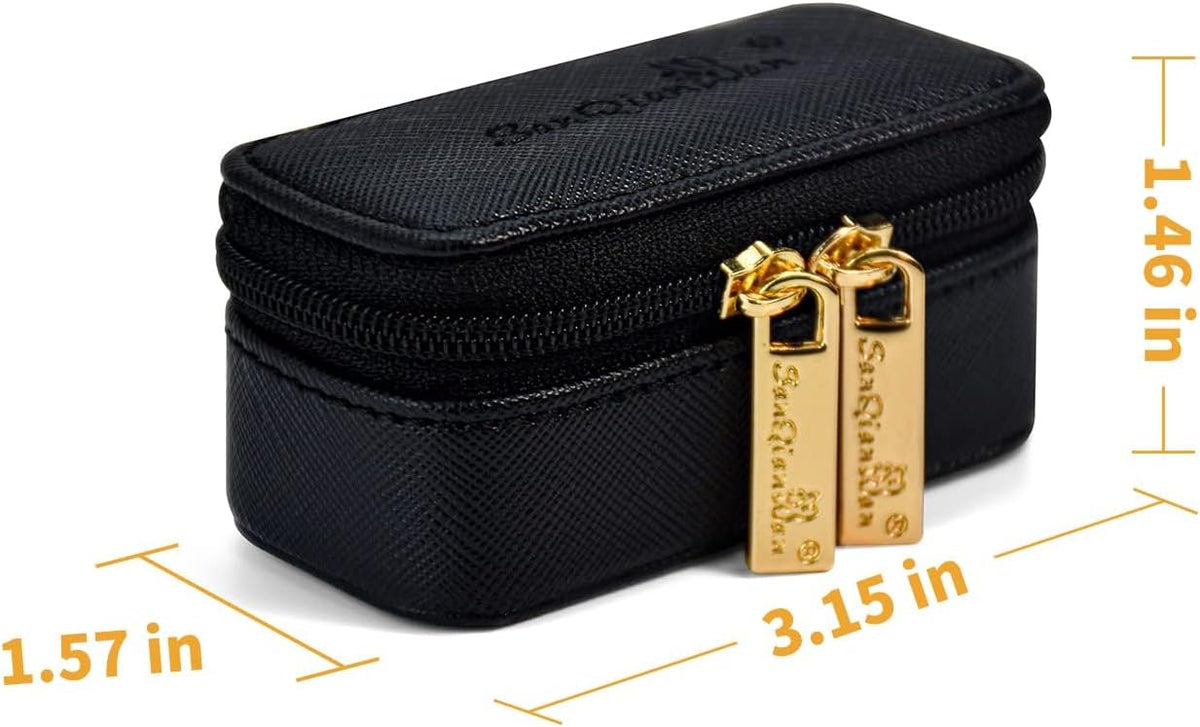 Small Travel Jewelry Organizers Box for Women with PU Leather Portable | Mini Jewelry Case with Compartments for Necklace Rings Earrings,Luxury Giftable Boxes Gifts