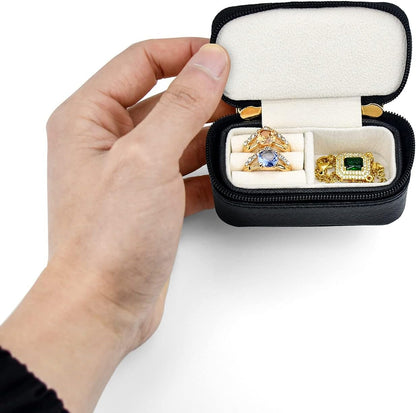 Small Travel Jewelry Organizers Box for Women with PU Leather Portable | Mini Jewelry Case with Compartments for Necklace Rings Earrings,Luxury Giftable Boxes Gifts