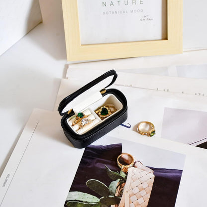 Small Travel Jewelry Organizers Box for Women with PU Leather Portable | Mini Jewelry Case with Compartments for Necklace Rings Earrings,Luxury Giftable Boxes Gifts