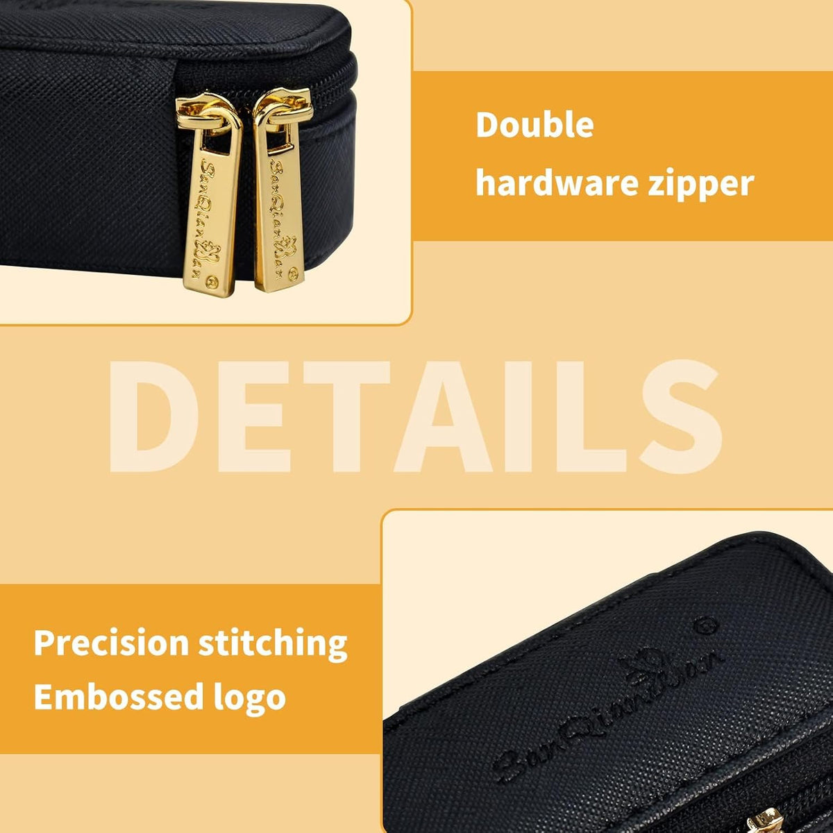 Small Travel Jewelry Organizers Box for Women with PU Leather Portable | Mini Jewelry Case with Compartments for Necklace Rings Earrings,Luxury Giftable Boxes Gifts