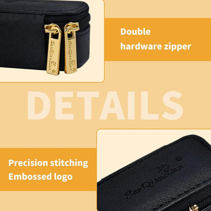 Small Travel Jewelry Organizers Box for Women with PU Leather Portable | Mini Jewelry Case with Compartments for Necklace Rings Earrings,Luxury Giftable Boxes Gifts