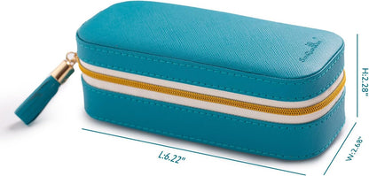 Small Travel Jewelry Organizers Box for Women with PU Leather Portable | Mini Jewelry Case with Compartments for Necklace Rings Earrings,Luxury Giftable Boxes Gifts