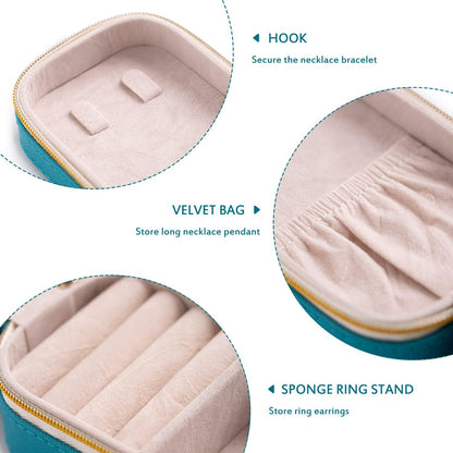 Small Travel Jewelry Organizers Box for Women with PU Leather Portable | Mini Jewelry Case with Compartments for Necklace Rings Earrings,Luxury Giftable Boxes Gifts
