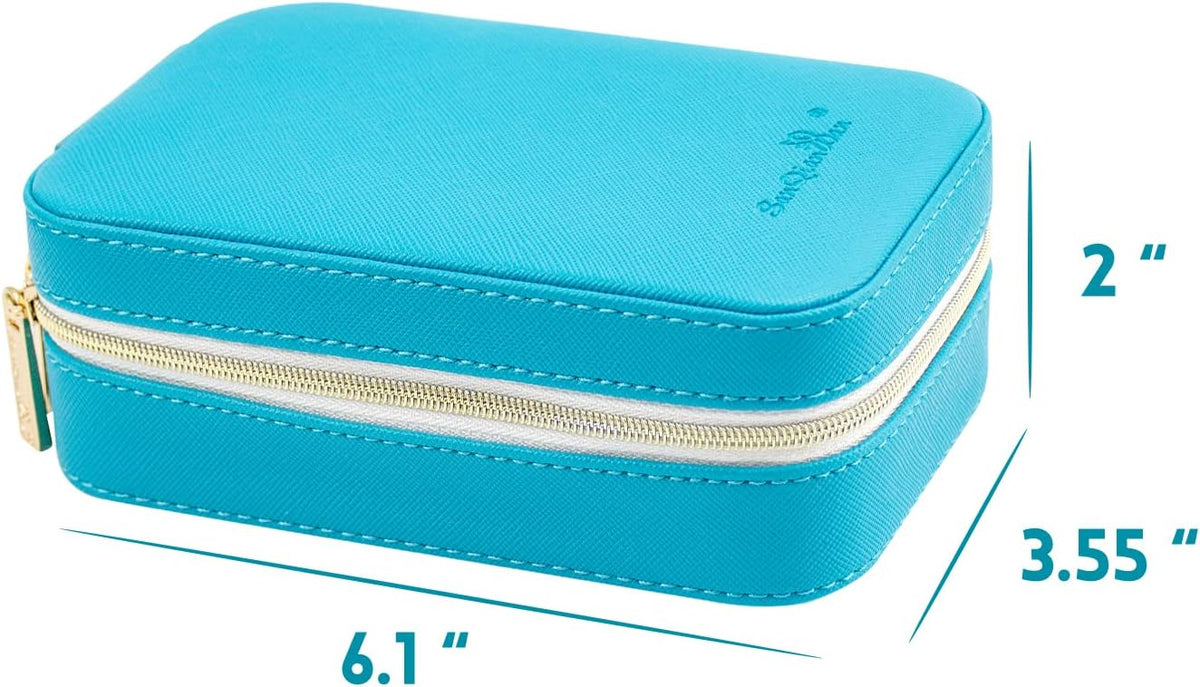 Small Travel Jewelry Organizers Box for Women with PU Leather Portable | Mini Jewelry Case with Compartments for Necklace Rings Earrings,Luxury Giftable Boxes Gifts