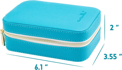 Small Travel Jewelry Organizers Box for Women with PU Leather Portable | Mini Jewelry Case with Compartments for Necklace Rings Earrings,Luxury Giftable Boxes Gifts