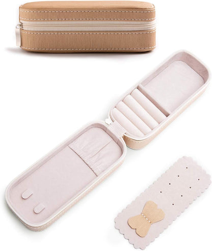 Small Travel Jewelry Organizers Box for Women with PU Leather Portable | Mini Jewelry Case with Compartments for Necklace Rings Earrings,Luxury Giftable Boxes Gifts
