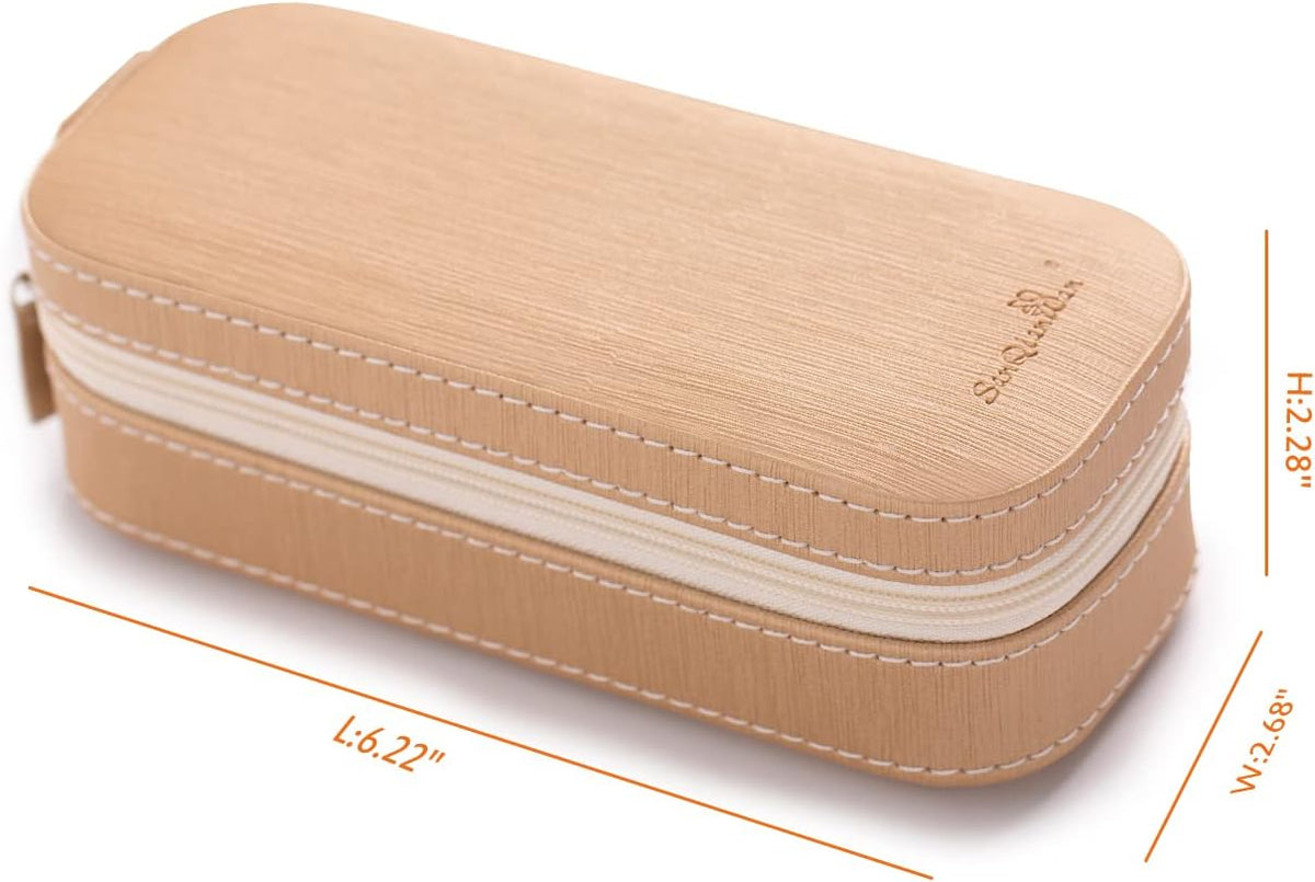 Small Travel Jewelry Organizers Box for Women with PU Leather Portable | Mini Jewelry Case with Compartments for Necklace Rings Earrings,Luxury Giftable Boxes Gifts