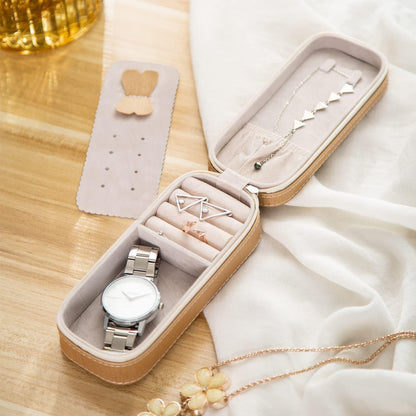 Small Travel Jewelry Organizers Box for Women with PU Leather Portable | Mini Jewelry Case with Compartments for Necklace Rings Earrings,Luxury Giftable Boxes Gifts