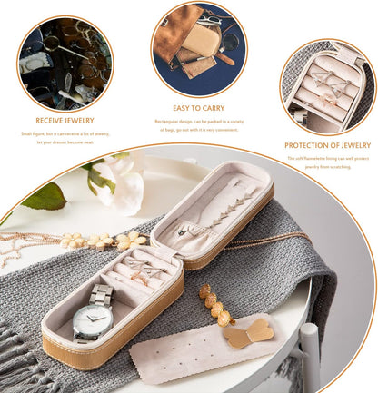Small Travel Jewelry Organizers Box for Women with PU Leather Portable | Mini Jewelry Case with Compartments for Necklace Rings Earrings,Luxury Giftable Boxes Gifts