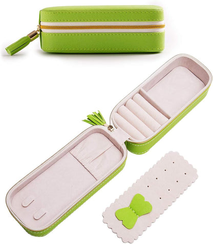 Small Travel Jewelry Organizers Box for Women with PU Leather Portable | Mini Jewelry Case with Compartments for Necklace Rings Earrings,Luxury Giftable Boxes Gifts