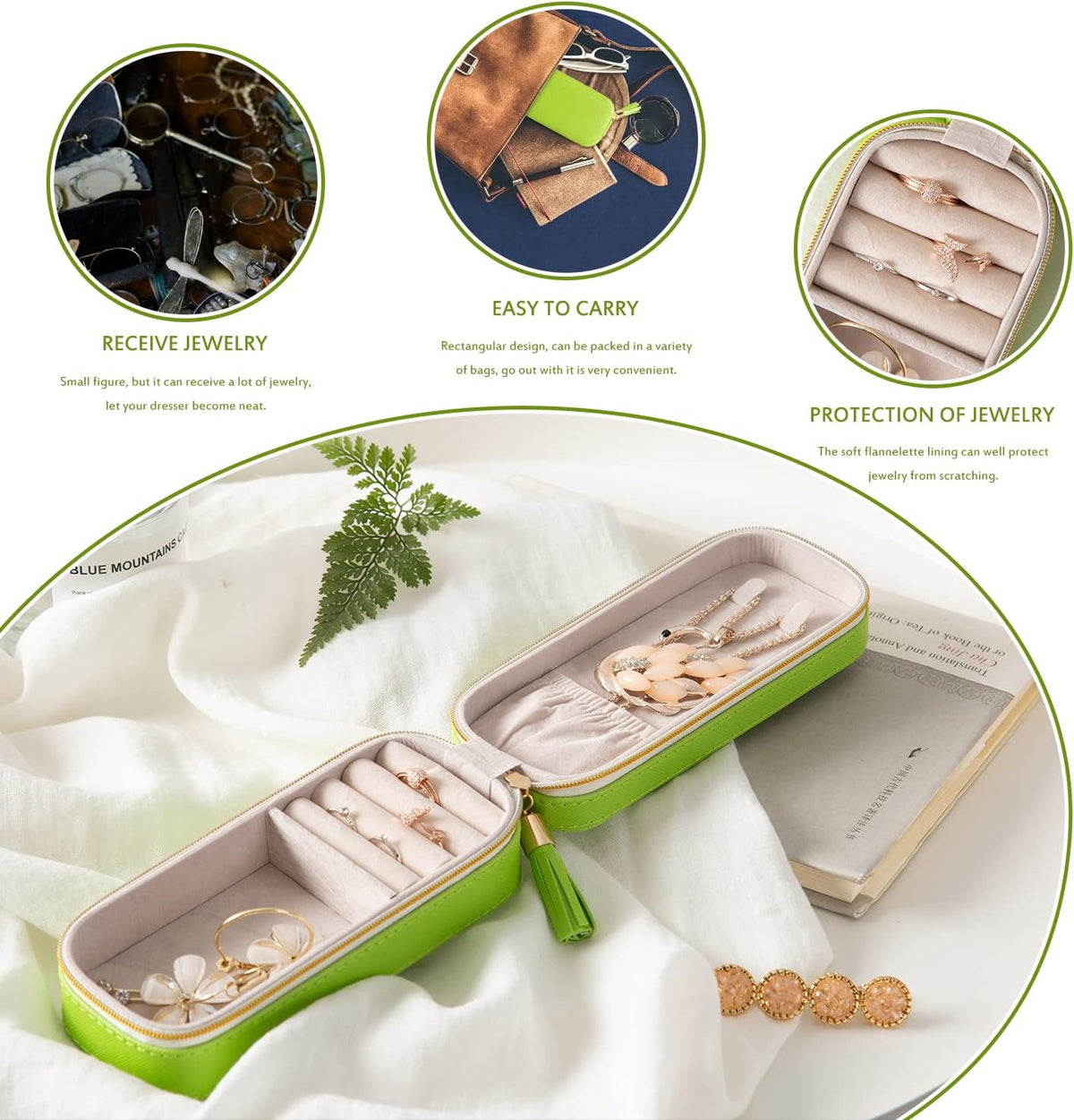 Small Travel Jewelry Organizers Box for Women with PU Leather Portable | Mini Jewelry Case with Compartments for Necklace Rings Earrings,Luxury Giftable Boxes Gifts